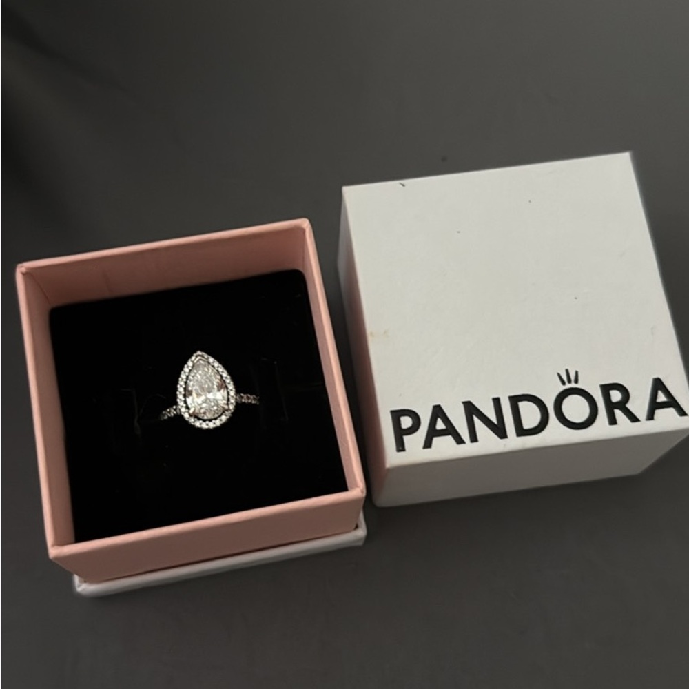 Pandora Sparkling Pear Halo Ring